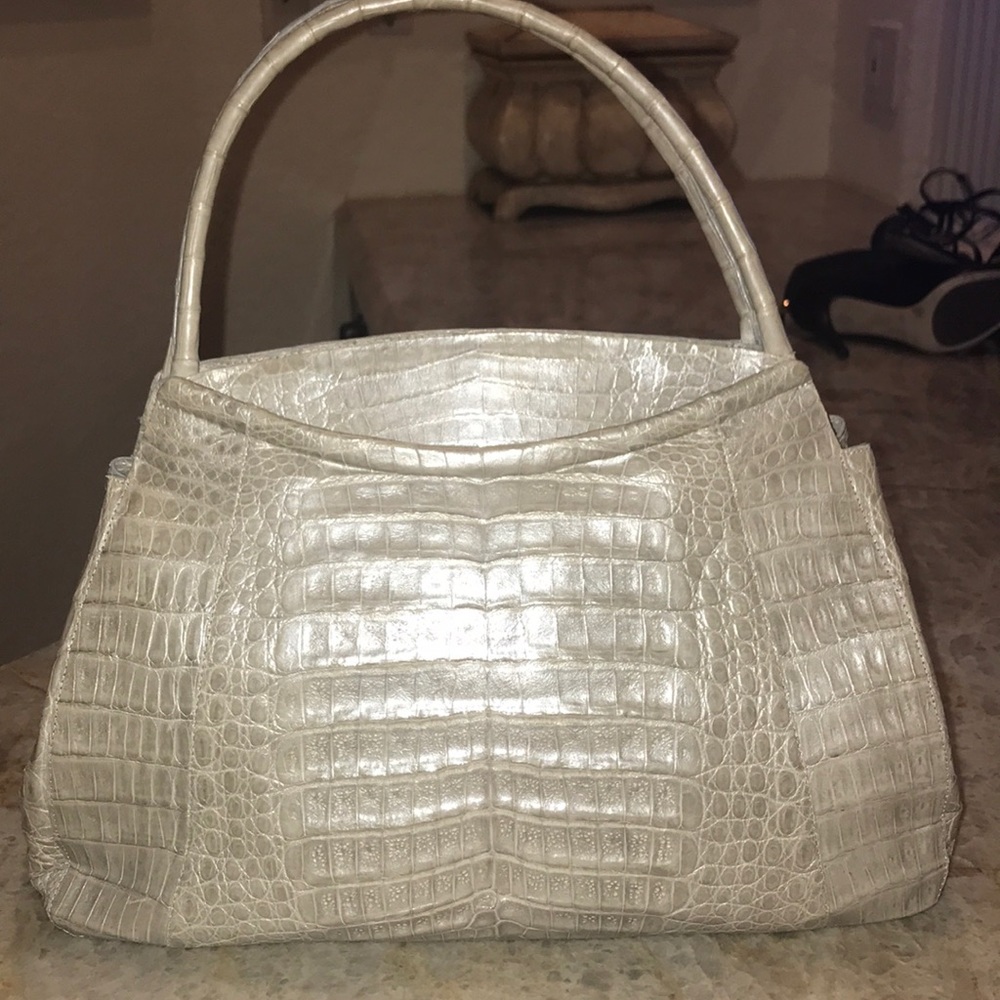 Nancy Gonzalez Grey Crocodile Tote